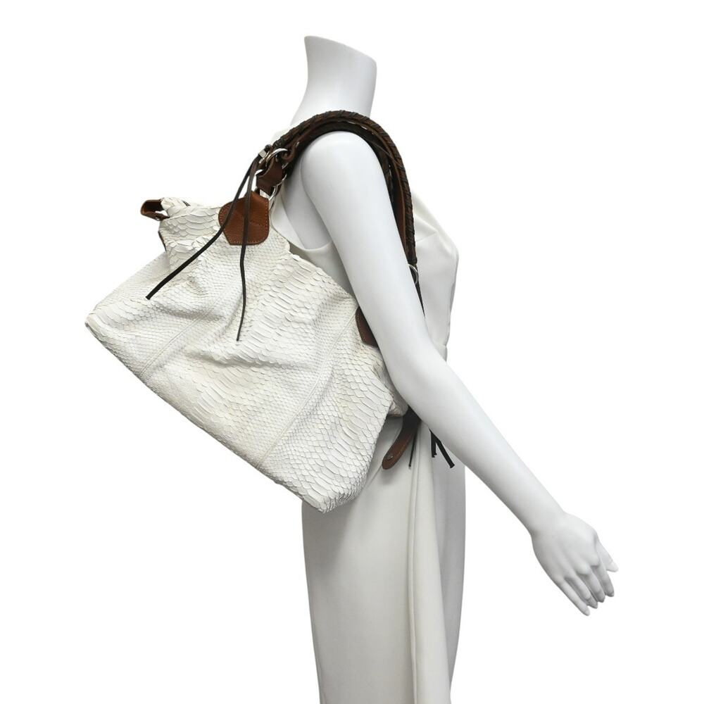 Pauric Sweeney White Python Leather Shoulder Bag - image 4